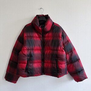 Old Navy Buffalo Plaid Cropped Jacket Red/Black Small NWT